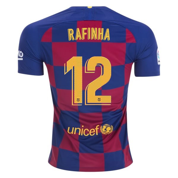 Camiseta Barcelona NO.12 Rafinha 1ª 2019-2020 Azul Rojo